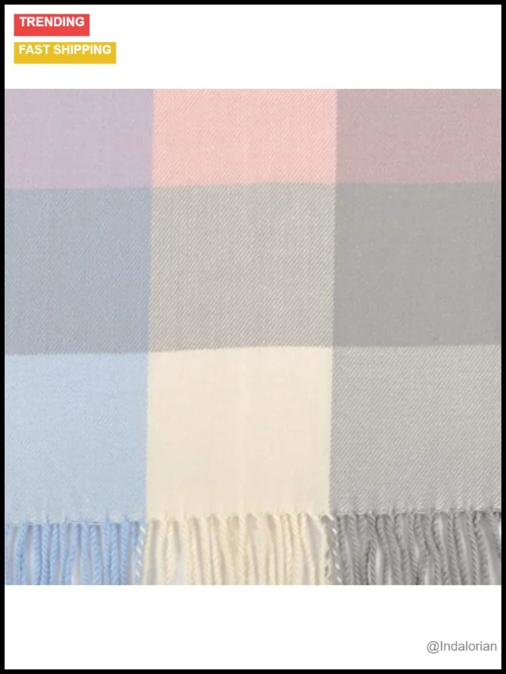 Plaid Cashmere Feel Acrylic Winter Scarf for Men and Women